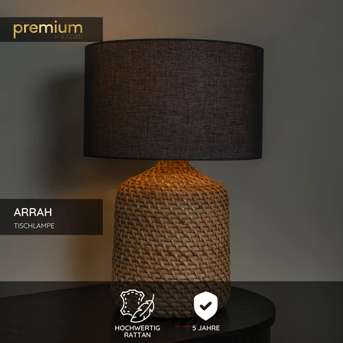 Lucide ARRAH - Tischlampe - Ø 35 cm - 1xE27 - Natürlich | Premium - USP